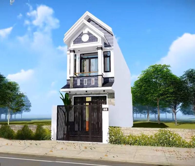 Mẫu thiết kế nhà 4x20 có gara trẻ trung sẽ sử dụng gam màu tươi sáng làm chủ đạo