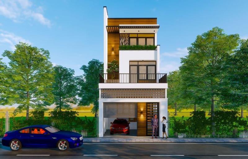 Tham khảo mẫu nhà 4x20 có gara kết hợp sân vườn thoáng mát