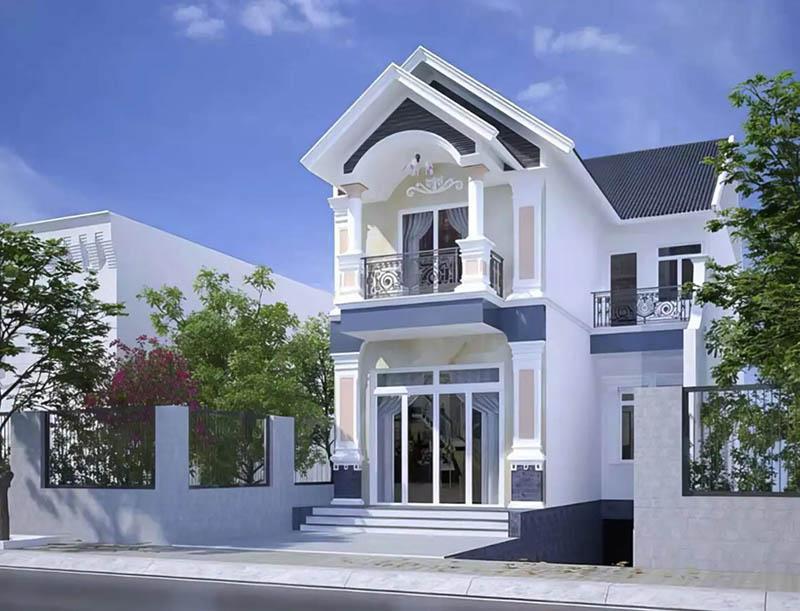 Mẫu thiết kế nhà 4x20 có gara kết hợp sân vườn nổi bật với phong cách kiến trúc độc đáo