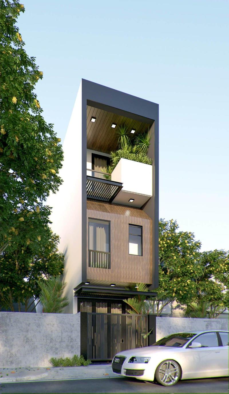 Mẫu nhà 4x20 có gara mái bằng phù hợp với đại đa số gia đình hiện nay