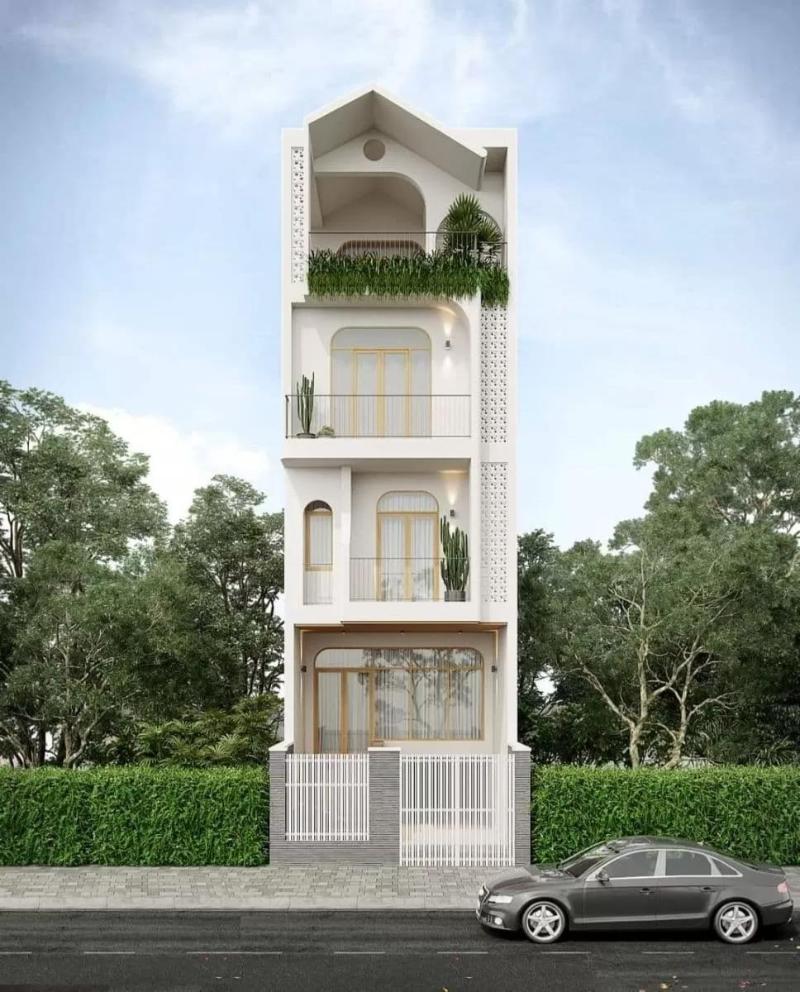 Tham khảo mẫu nhà 4x20 có gara với 4 phòng ngủ thoải mái