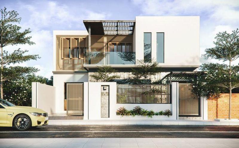 Mẫu nhà mặt tiền 12m sâu 10m phong cách hiện đại được nhiều chủ đầu tư đánh giá cao
