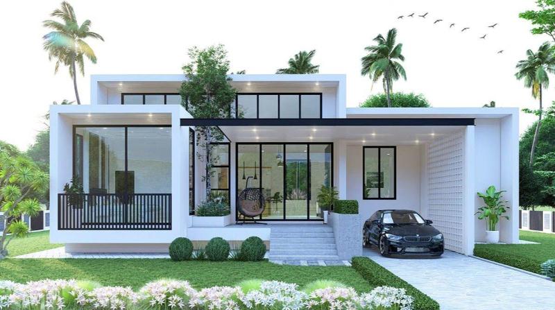 Mẫu thiết kế nhà cấp 4 mặt tiền 12m sâu 10m sở hữu vẻ đẹp thân quen