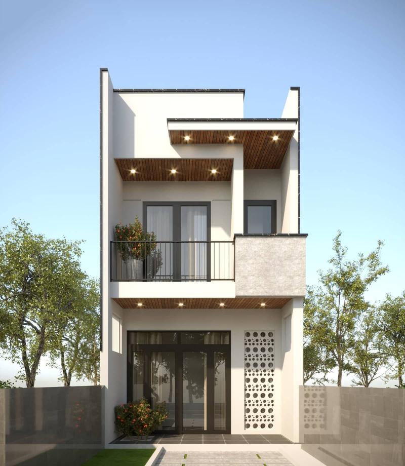 Mẫu thiết kế nhà ống 2 tầng 3x20m hiện đại sử dụng các tone màu sáng làm tăng tính thẩm mỹ