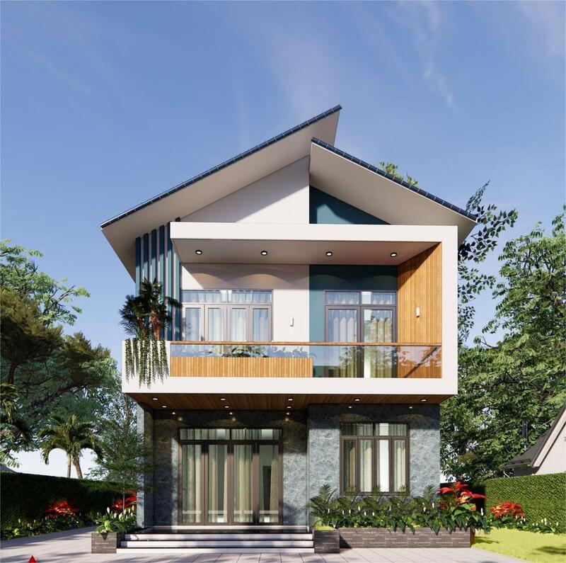 Mẫu thiết kế nhà phố mái lệch độc đáo với khả năng lấy sáng và thoát nước hiệu quả