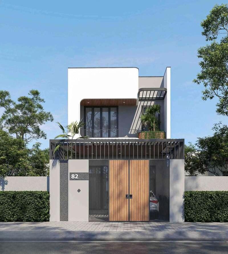 Mẫu thiết kế nhà phố 2 tầng với phong cách bố trí không gian hợp lý, đáp ứng tốt nhu cầu sinh hoạt của gia đình nhiều thế hệ