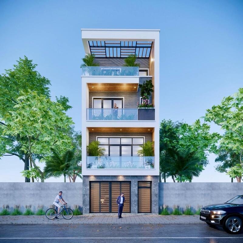 Mẫu nhà phố 4 tầng bố trí ánh sáng hợp lý, mang lại sự tiện nghi khi sử dụng