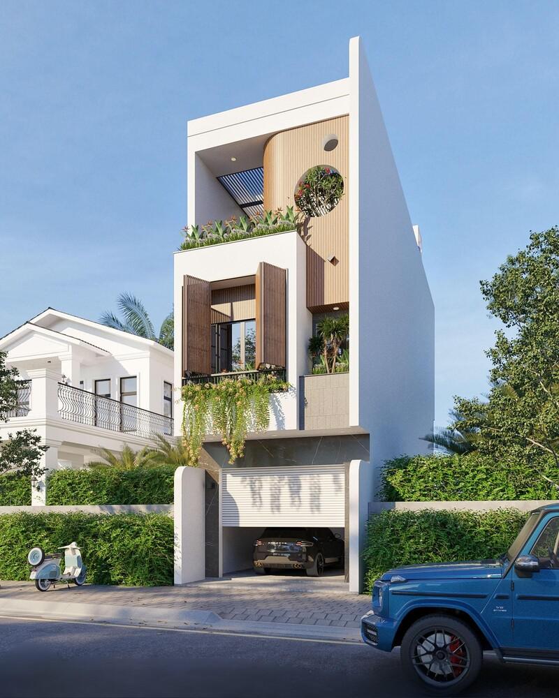 Mẫu nhà phố 3 tầng phù hợp với gia đình đông người, bố trí phòng chức năng tiện nghi