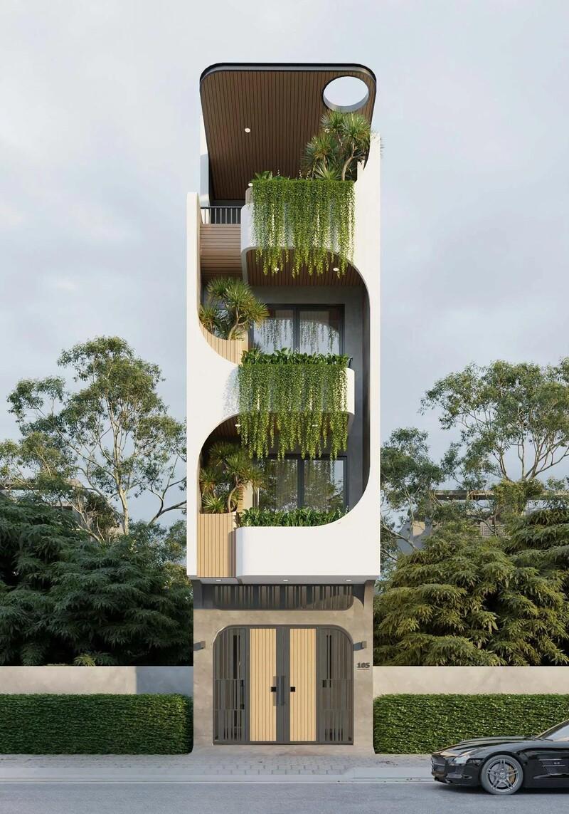 Mẫu nhà phố mặt tiền 4m gọn gàng, phù hợp với khu đô thị đông dân, quỹ đất hạn hẹp