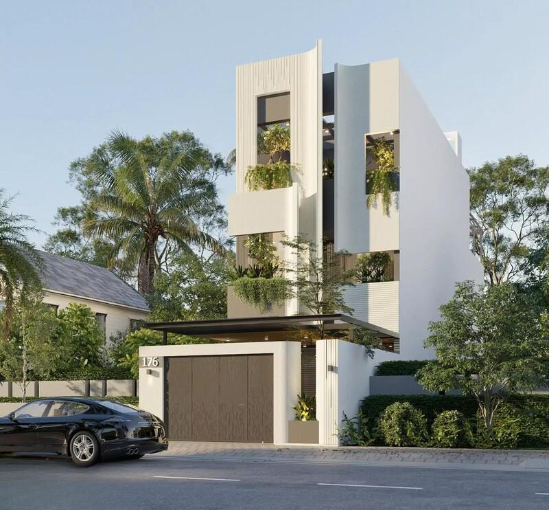 Mẫu nhà phố mặt tiền 5m đảm bảo không gian thông thoáng, đáp ứng tốt nhu cầu sinh hoạt của gia đình