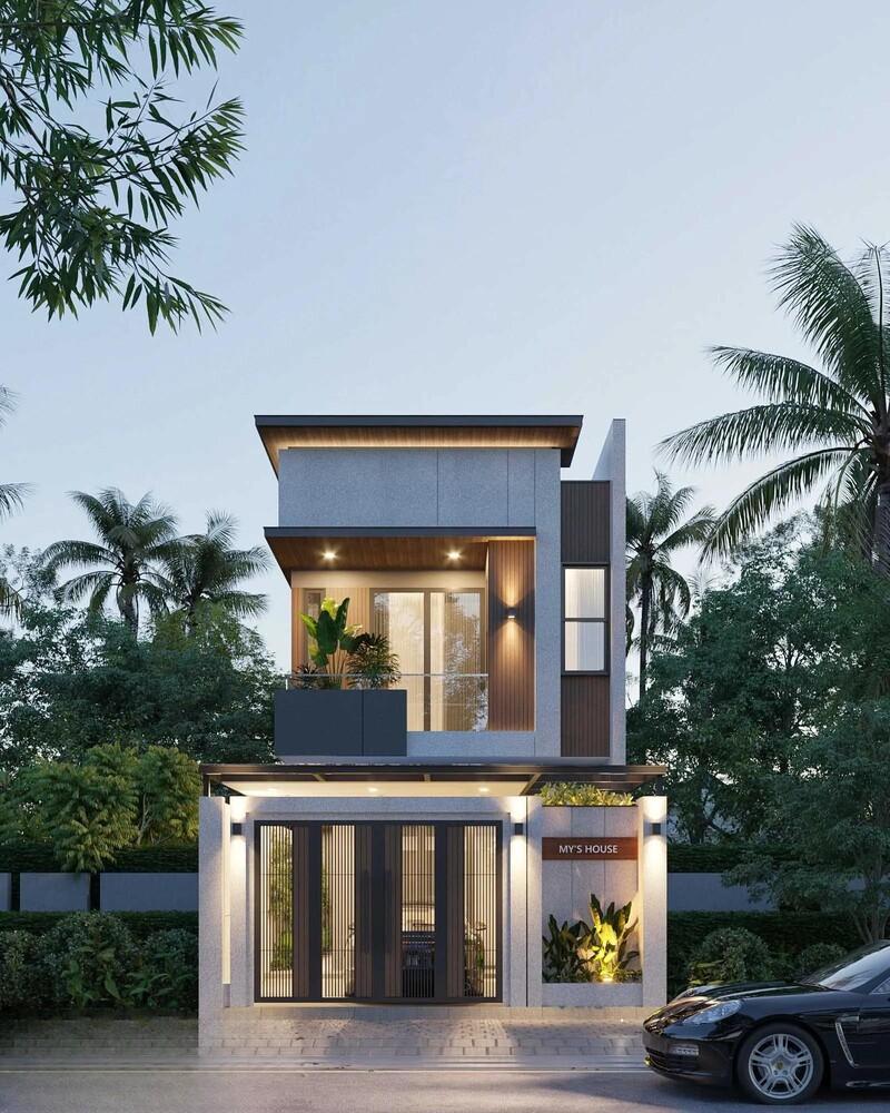 Mẫu nhà phố mặt tiền 6m với không gian rộng thoáng, dễ bố trí các khu vực sinh hoạt chung