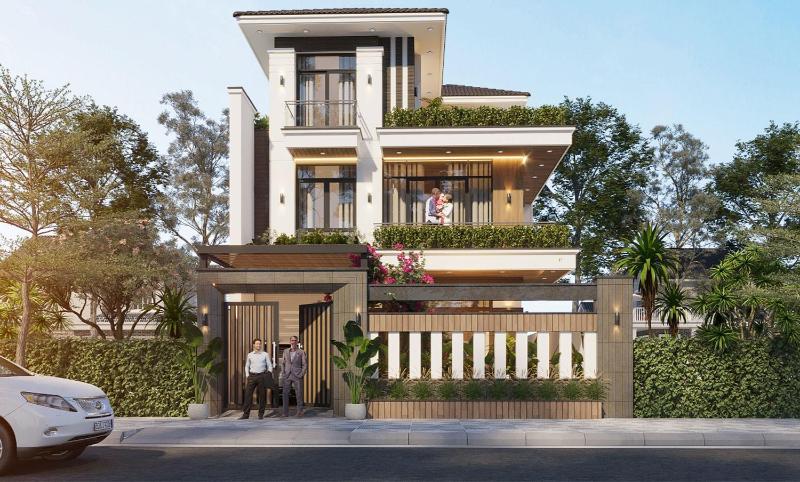 Mẫu thiết kế nhà phố mặt tiền 8m cho phép bố trí không gian mở, kết nối linh hoạt các khu sinh hoạt chung