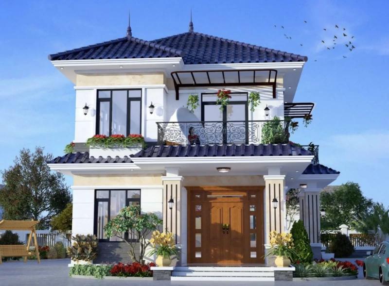 Mẫu nhà 2 tầng 2 mặt tiền 8x10m siêu cuốn hút với kiến trúc hiện đại, trẻ trung