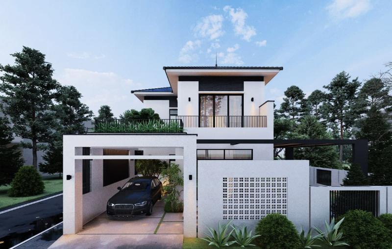 Mẫu nhà 2 tầng 3 phòng ngủ 8x10m phù hợp với gia đình có từ 2 - 3 thế hệ cùng chung sống