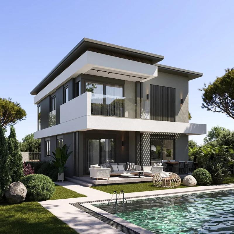 Mẫu nhà 2 tầng 8x10m có bể bơi được nhiều gia đình lựa chọn để nghỉ dưỡng