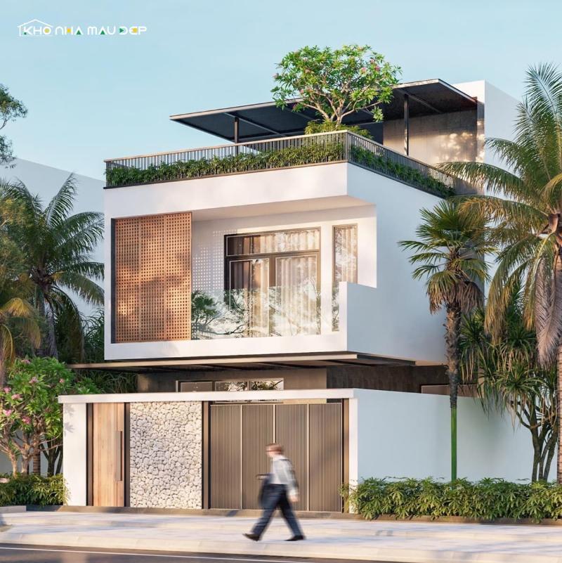 Mẫu nhà 2 tầng 8x10m hiện đại sử dụng nhiều vật liệu cao cấp, có độ bền cao