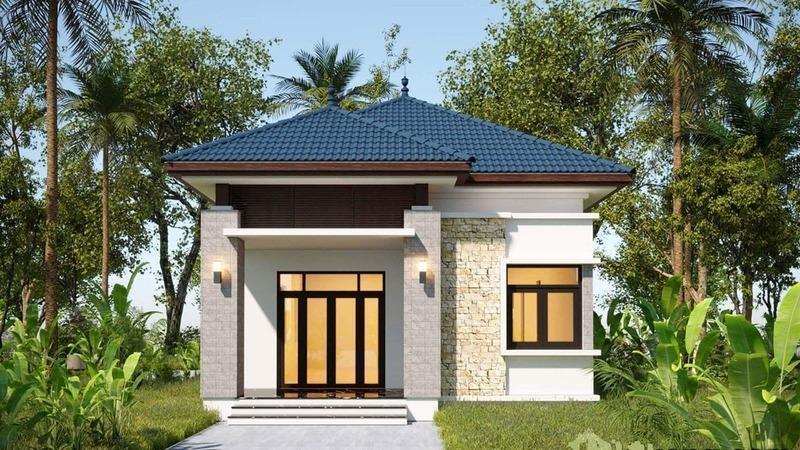 Mẫu nhà cấp 4 chữ L giá 300 triệu đáp ứng đầy đủ công năng sử dụng cơ bản