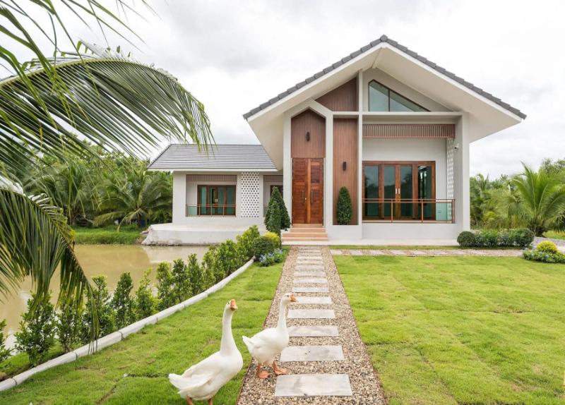 Thiết kế căn nhà cấp 4 có gác lửng cực kỳ kiên cố, tạo cảm giác vững chãi