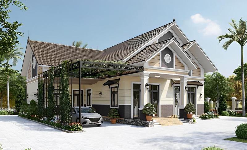 Mẫu nhà vuông 1 tầng phù hợp với gia đình có ít thành viên