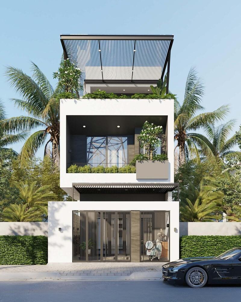 Tổng hợp các mẫu thiết kế nhà ống 2 tầng 1 tum 5x20m đẹp mà tiện nghi