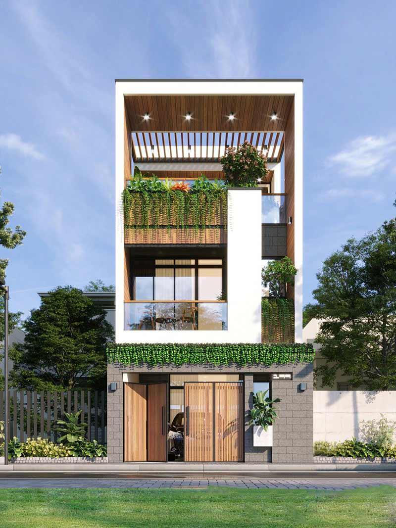 Mẫu thiết kế nhà ống 2 tầng 1 tum 5x20m đa dạng về phong cách mang tới nhiều sự lựa chọn cho gia chủ