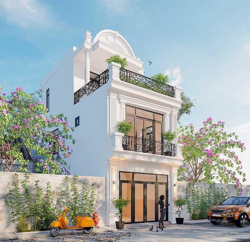 Mẫu nhà 1 trệt 1 lầu 1 tum giúp tận dụng tối đa diện tích sinh hoạt