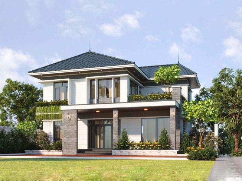 Mẫu nhà biệt thự 1 trệt 1 lầu đáp ứng đầy đủ các tiện nghi cơ bản