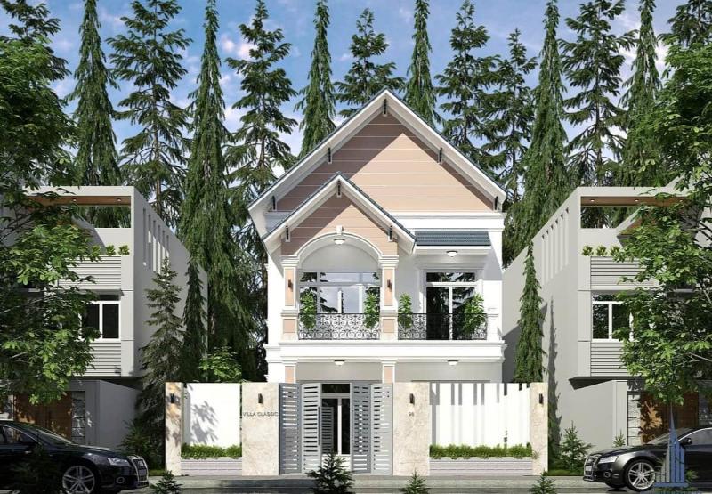 Mẫu thiết kế nhà mái Thái 1 trệt 1 lầu sở hữu diện mạo ấn tượng