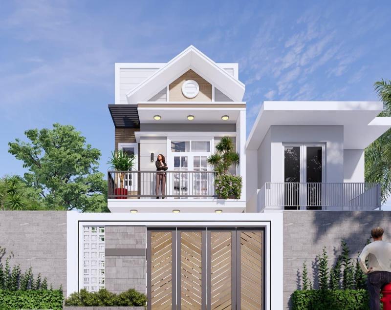 Mẫu nhà 1 trệt 1 lầu mái Thái phù hợp với khí hậu của Việt Nam