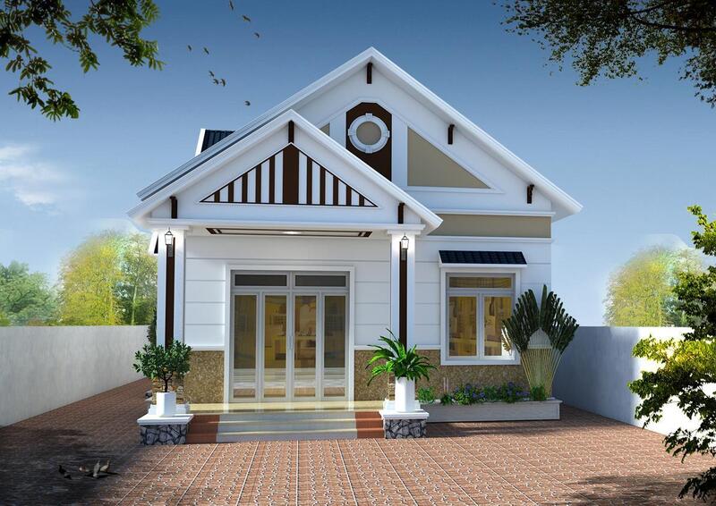 Mẫu nhà cấp 4 3 phòng ngủ 5x20 mái Thái giúp chống nóng và thoát nước tốt