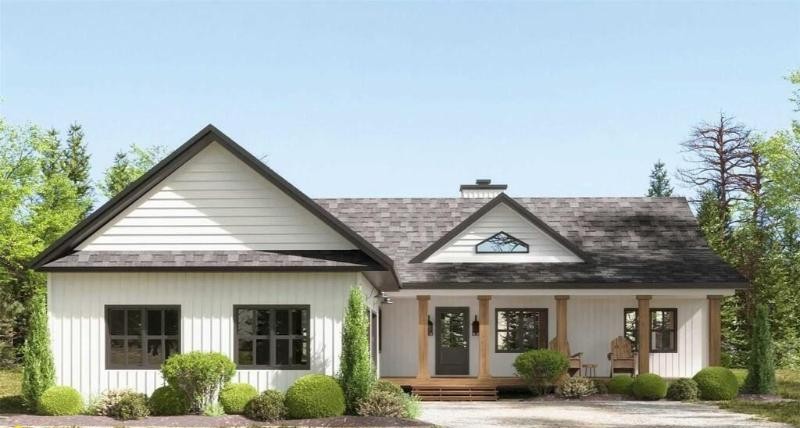 Mẫu nhà cấp 4 chữ L mái tôn phong cách châu Âu sở hữu diện mạo ấn tượng