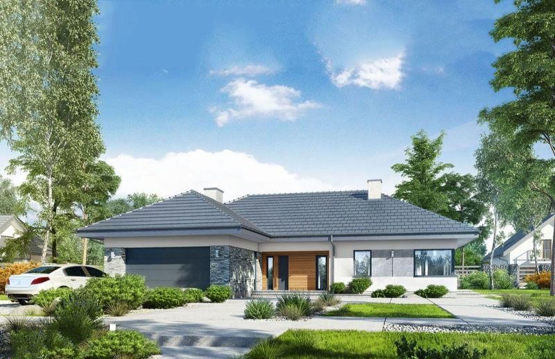 Mẫu nhà cấp 4 chữ L kiểu biệt thự mái tôn phù hợp với gia đình đông thành viên