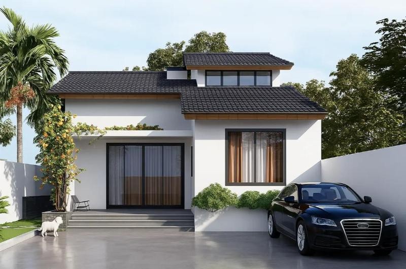 Kinh nghiệm xây nhà cấp 4 chữ L mái tôn đẹp, tiết kiệm