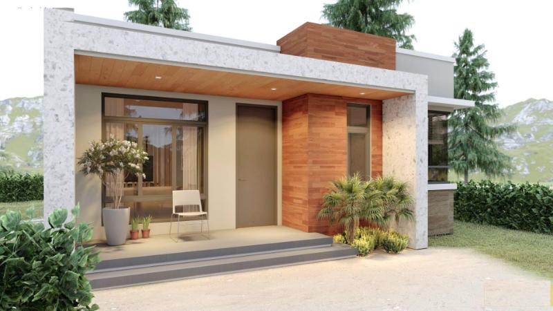 Mẫu nhà cấp 4 không gian mở mái bằng có chi phí xây dựng tối ưu