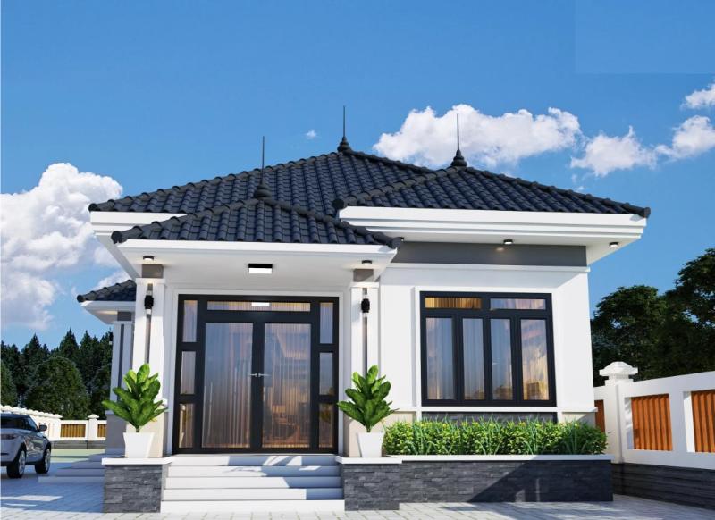 Chiêm ngưỡng thiết kế ấn tượng của các mẫu nhà mái Nhật 1 tầng 4 phòng ngủ 12x15m