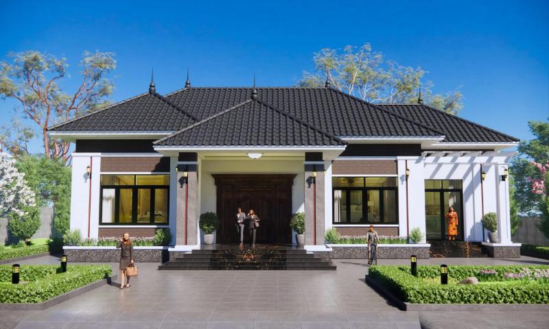 Không gian sân vườn tạo nên một môi trường sống hoàn hảo cho các thành viên