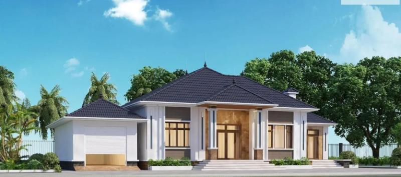 Bố trí các khu vực công năng tiện nghi và hiện đại trong căn nhà mái Nhật 150m2