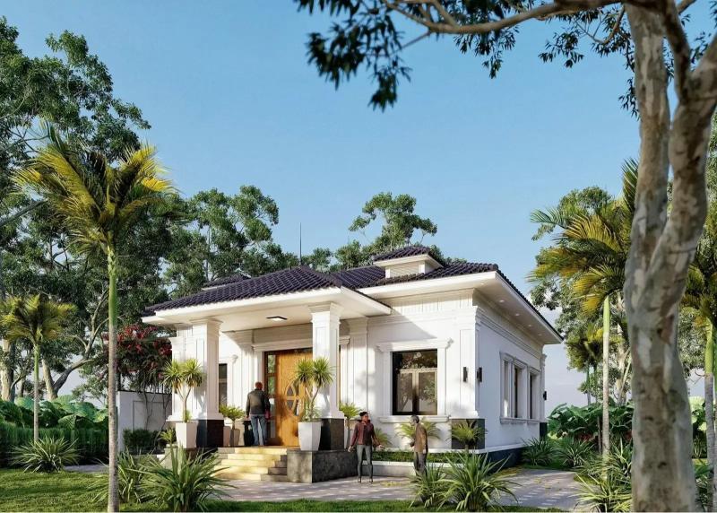 Mẫu nhà 1 tầng mái Nhật 4 phòng ngủ 12x13m sở hữu diện mạo ấn tượng