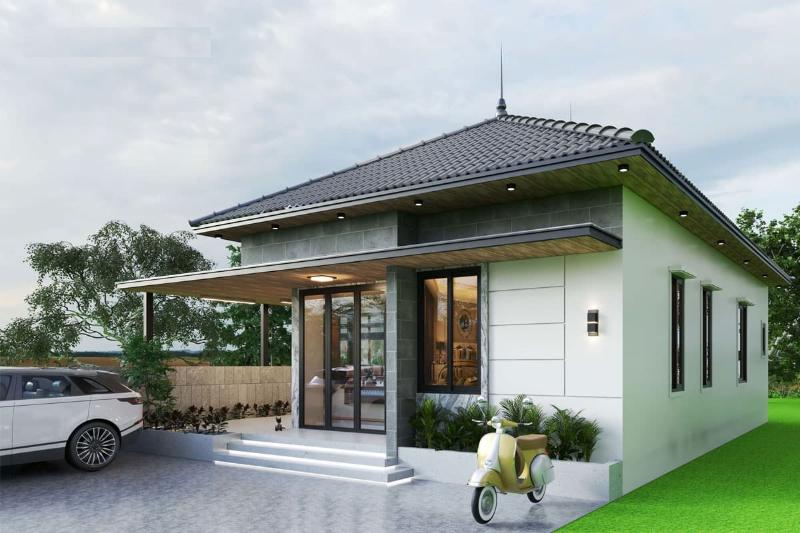 Mẫu thiết kế nhà ống 1 tầng 6x20m theo phong cách hiện đại, trẻ trung