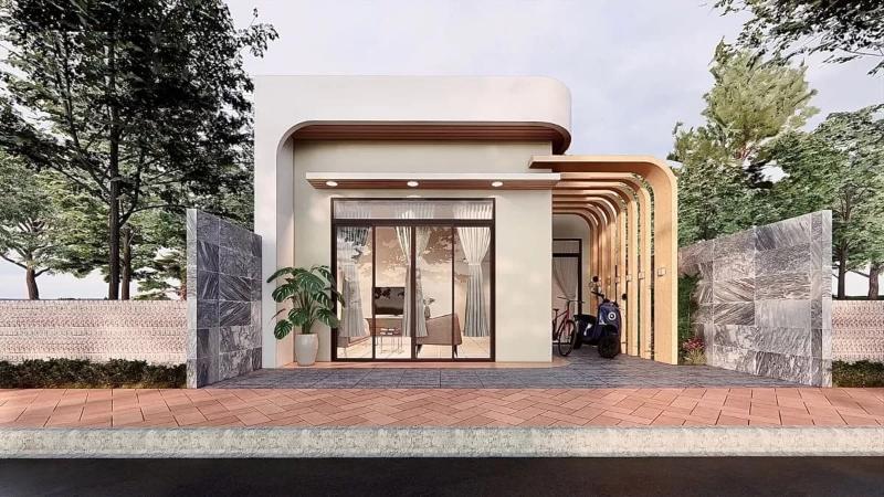 Mặt tiền tạo điểm nhấn với thiết kế độc đáo, các chất liệu hiện đại, có độ bền cao