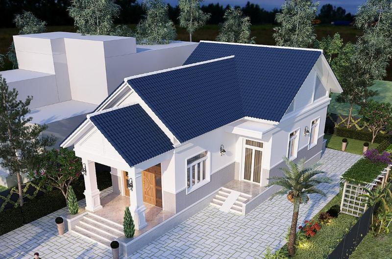 Mẫu thiết kế nhà ống 1 tầng diện tích 6x20m phong cách tối giản