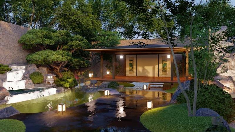 Phong cách nhà vườn Karesansui mang thiên hướng phật giáo