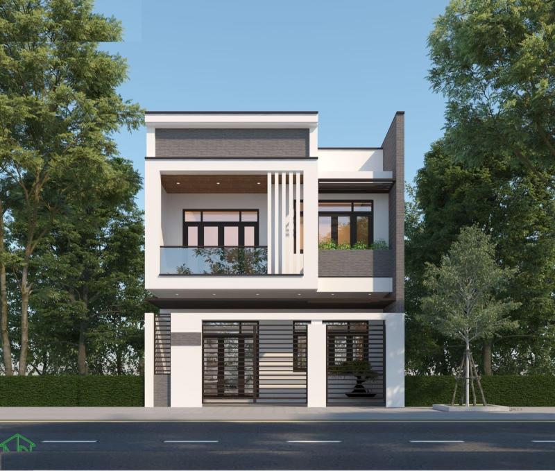 Mẫu thiết kế mặt tiền nhà 1 trệt 1 lầu 5x10m đẹp nhất 2026