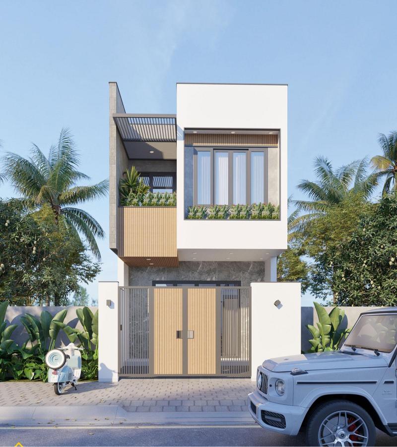 Mẫu nhà 2 tầng mái bằng 3 phòng ngủ 80m2 đáp ứng tối đa công năng sử dụng