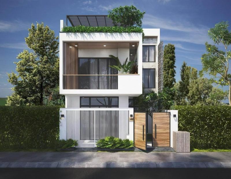 Mẫu thiết kế nhà 2 tầng 50m2 3 phòng ngủ đơn giản