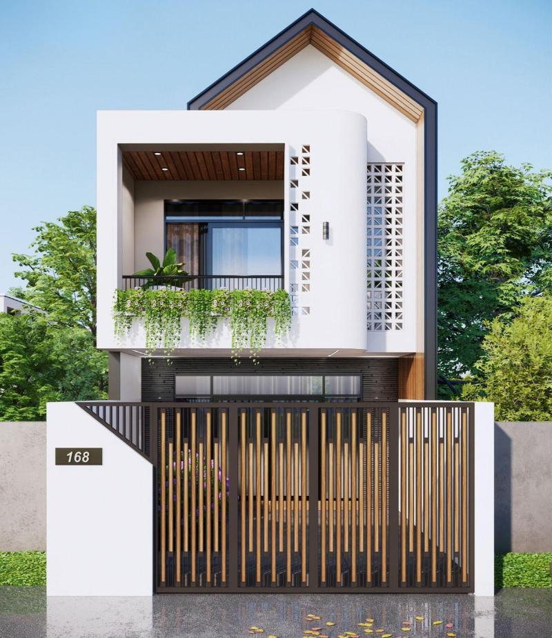 Mẫu thiết kế nhà 2 tầng 50m2 3 phòng ngủ mái Thái phù hợp với khí hậu nước ta