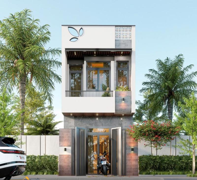 Mẫu thiết kế nhà 2 tầng 50m2 3 phòng ngủ mái bằng tối ưu không gian sử dụng