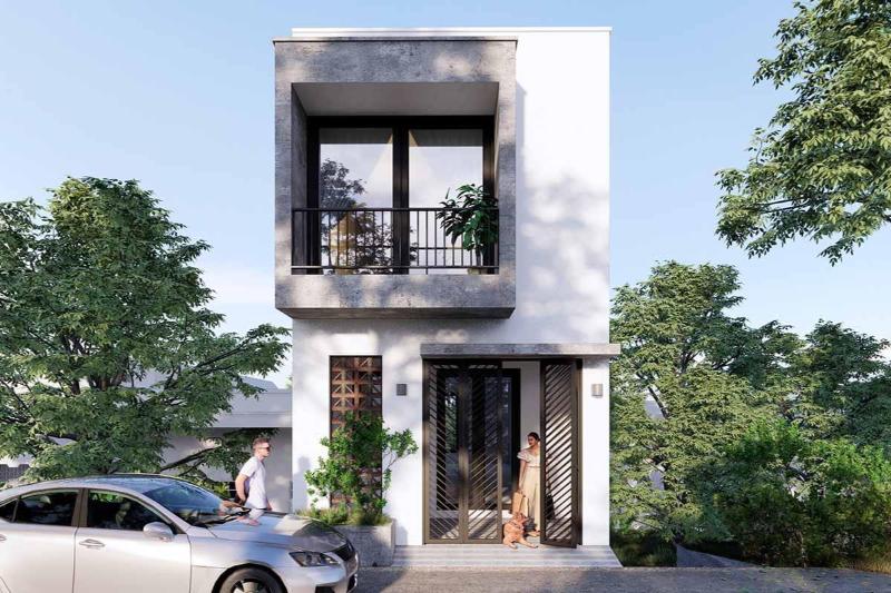 Mẫu thiết kế nhà 2 tầng diện tích 35m2 phù hợp với gia đình từ 2 - 3 thành viên