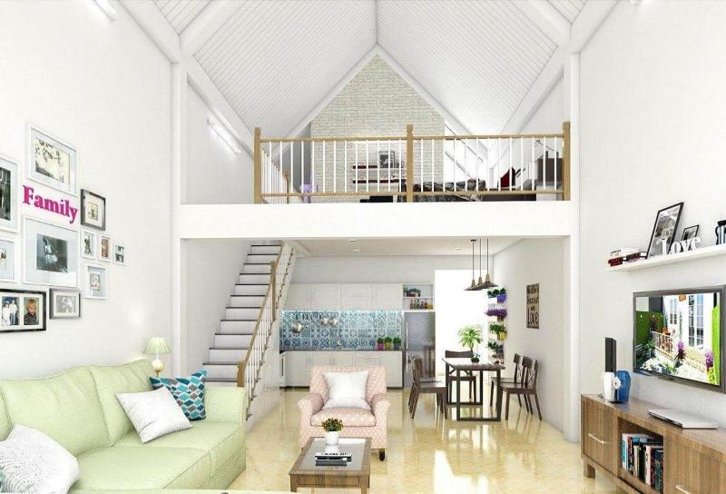 Mẫu nhà 35m2 có gác lửng được nhiều chủ đầu tư đánh giá cao