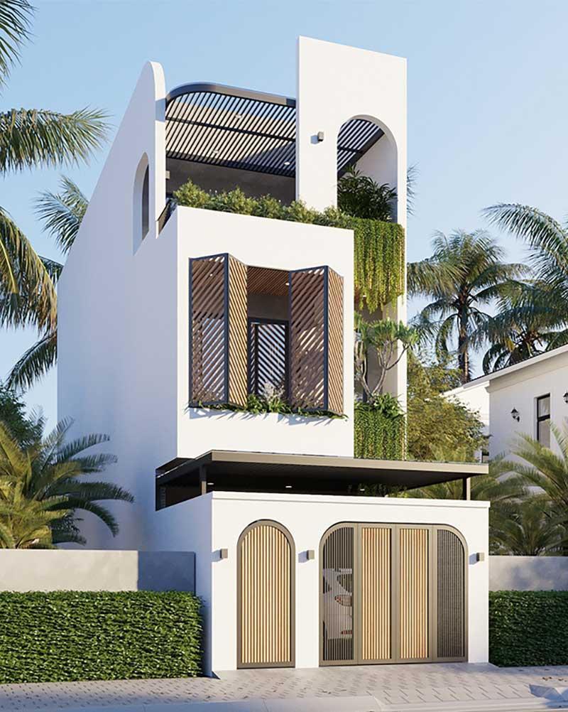 Mẫu thiết kế nhà 5x20m có gara 2 tầng sở hữu thẩm mỹ cao và kinh phí vừa phải